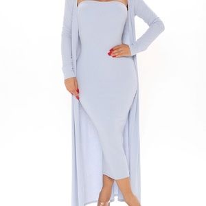 Fashion Nova Ribbed Maxi Dress Set